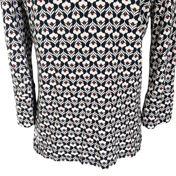 Boden Althea Petal Head Geometric Floral Keyhole 3/4 Sleeve Tee - 8 - Picture 8 of 13